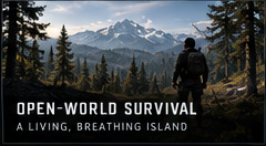 Survivor overlooking mountain wilderness